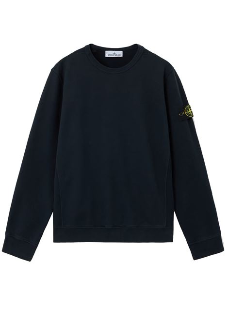 brushed organic cotton fleece sweatshirt man navy STONE ISLAND | K2S15 6100028 S0A20V0020